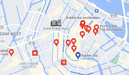 Bubble tea sellers in Amsterdam city center