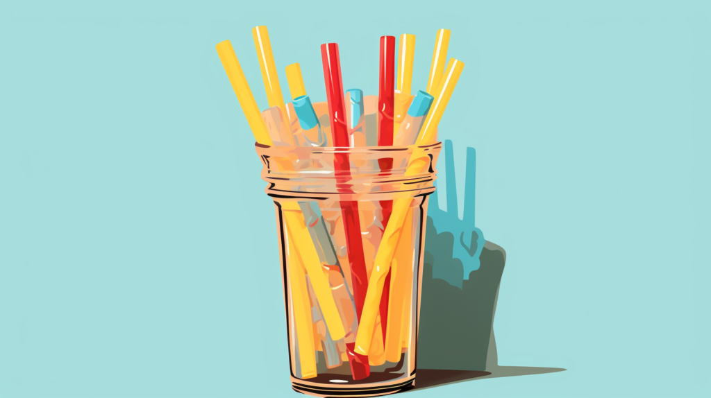 Illustration of bubble tea straws